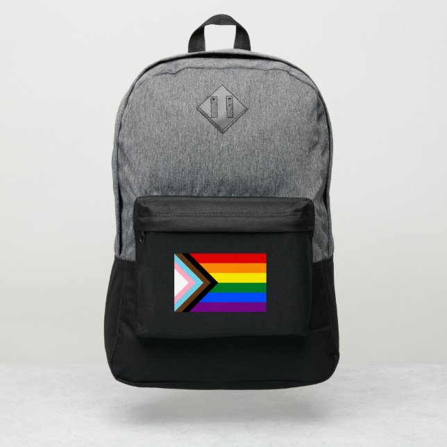 Progress Pride Flag LGBTQ+ Port Authority® Backpack (Front)