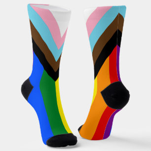 Progress Pride Flag LGBTQ+ Socks