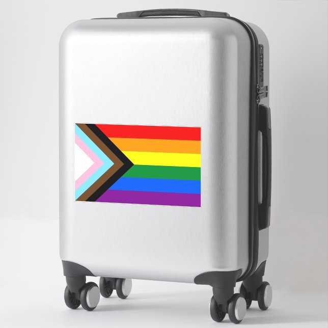 Progress Pride Flag LGBTQ+ Sticker (Suitcase)