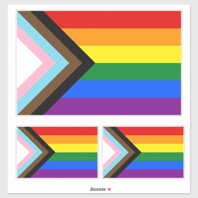 Progress Pride Flag LGBTQ+ Sticker (Sheet)