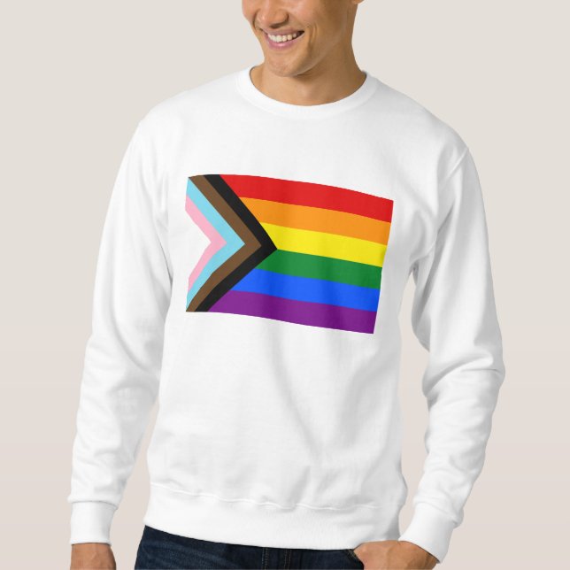 Progress Pride Flag LGBTQ+ Sweatshirt (Front)