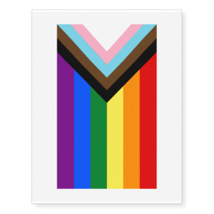 Progress Pride Flag LGBTQ+ Temporary Tattoos