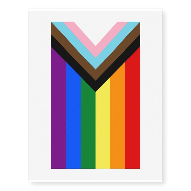Progress Pride Flag LGBTQ+ Temporary Tattoos (Front)