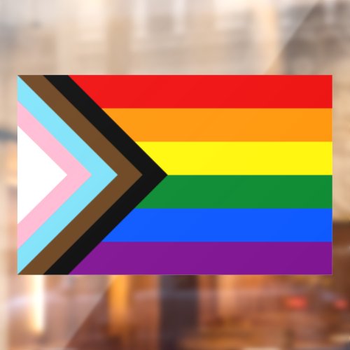 Progress Pride Flag LGBTQ Window Cling