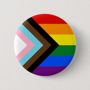 Progress Pride Flag Plain Circle Button