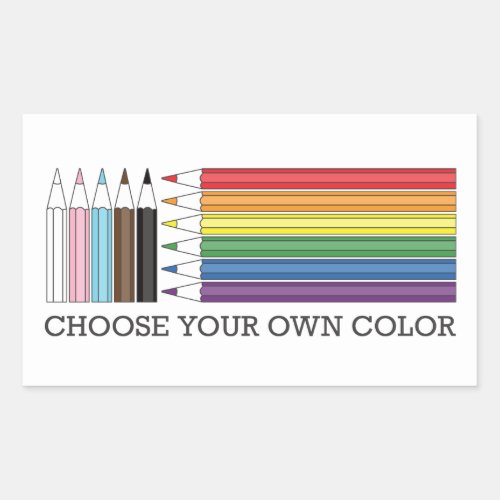 Progress Pride Flag Rainbow Color LGBTQ Pencils Rectangular Sticker