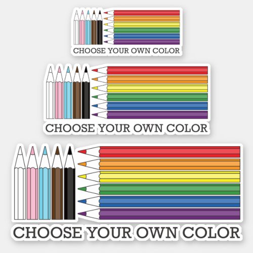 Progress Pride Flag Rainbow Color Pencils LGBTQ Sticker