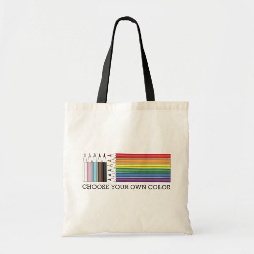 Progress Pride Flag Rainbow Color Pencils LGBTQ Tote Bag