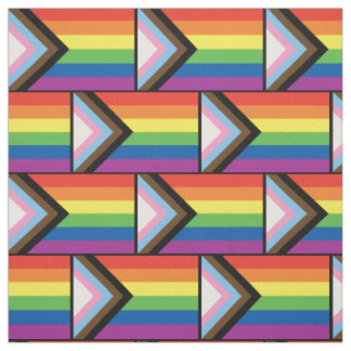 Progress Pride Flag Rainbow Silhouette LGBT Fabric