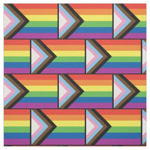 Progress Pride Flag Rainbow Silhouette LGBT Fabric