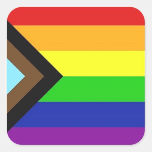 Progress Pride Flag Square Sticker
