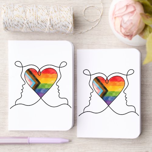 Progress Pride Heart Line Art Foil Vow Books