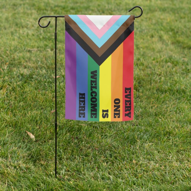 Progress Pride LGBTQ Garden Flag (In SItu)