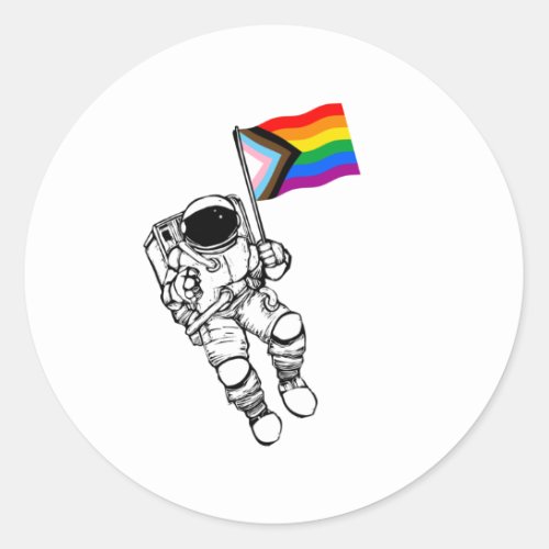 Progress Pride Moonman Classic Round Sticker