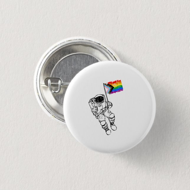 Progress Pride Moonman Distressed Button (Front & Back)
