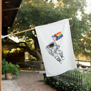 Progress Pride Moonman Distressed House Flag