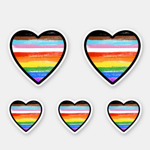 Progress Pride Painted Heart Sticker