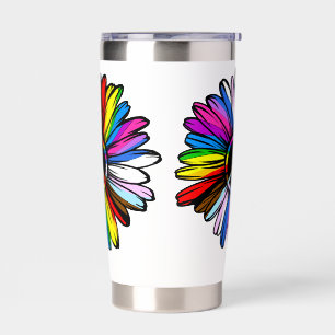 Progress Pride Peace Daisy - LGBTQ+ Love Wins Insulated Tumbler