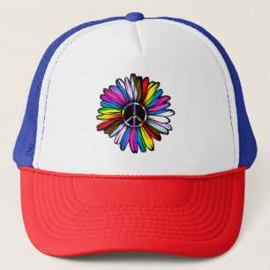 Progress Pride Peace Daisy - LGBTQ+ Love Wins Trucker Hat