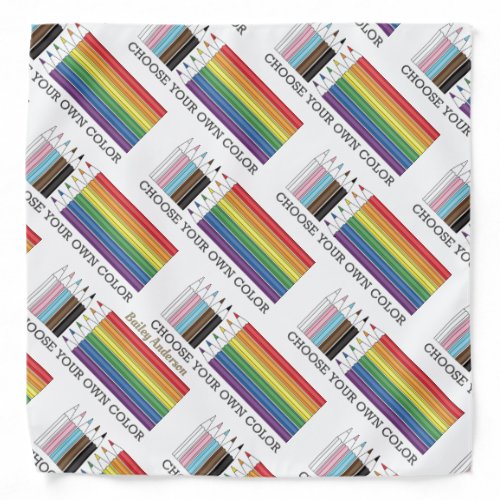 Progress Pride Rainbow Flag Color Pencils LGBTQ Bandana