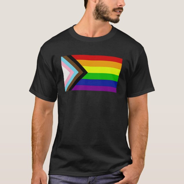 Progress Pride Rainbow Flag For Inclusivity  1 T-Shirt (Front)