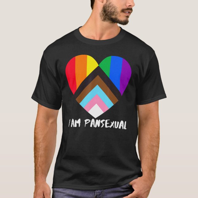 Progress Pride Rainbow Flag Inclusivity Heart  I A T-Shirt (Front)