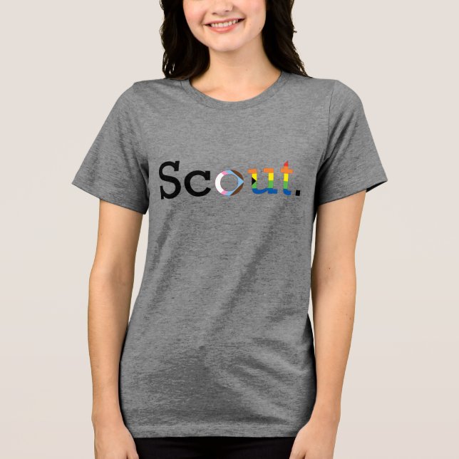 Progress Pride "ScOUT"  Tri-Blend Shirt (Front)