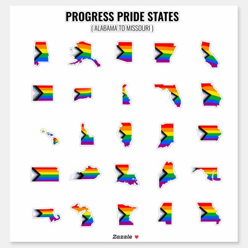 Progress Pride States A_M  Sticker
