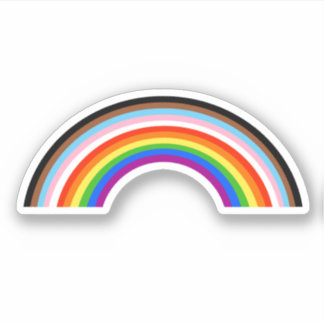Progress Pride Striped Rainbow Arc Sticker