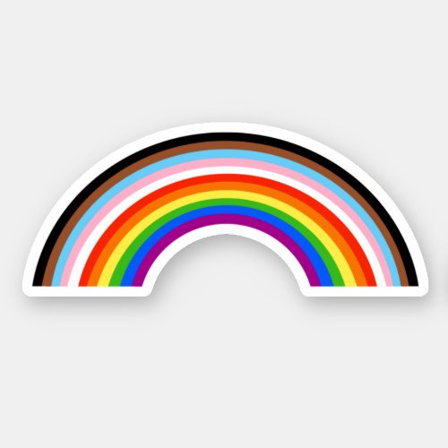 Progress Pride Striped Rainbow Arc Sticker