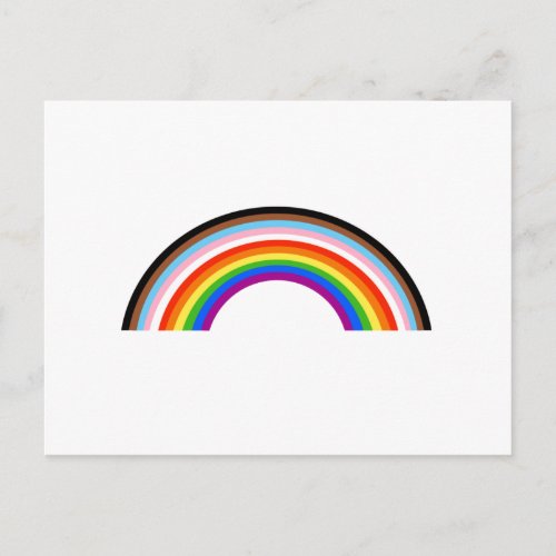 Progress Pride Striped Rainbow Arch Postcard