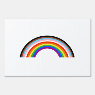 Progress Pride Striped Rainbow Arch Sign