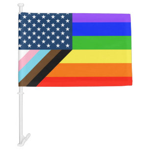 Progress Pride U.S. Car Flag