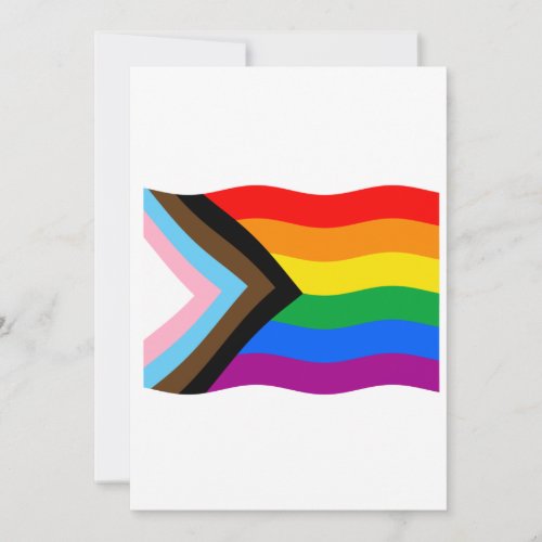 Progress Pride Waving Flag Holiday Card