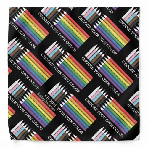 Progress Rainbow Flag Color Pencils LGBTQ Pride Bandana