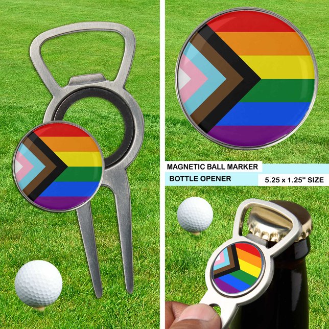 Progress Rainbow Flag Golf marker, Pride, LGBTQ  Divot Tool (Creator Uploaded)