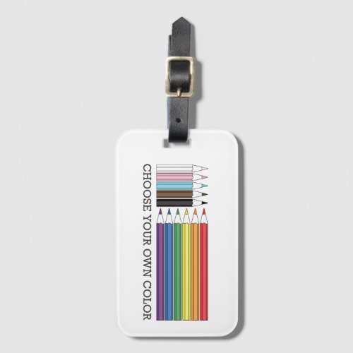 Progress Rainbow Flag Pencils LGBTQ Pride Luggage Tag