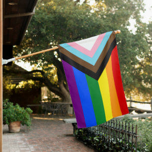Progress Rainbow Flag & Pride parade House / LGBTQ