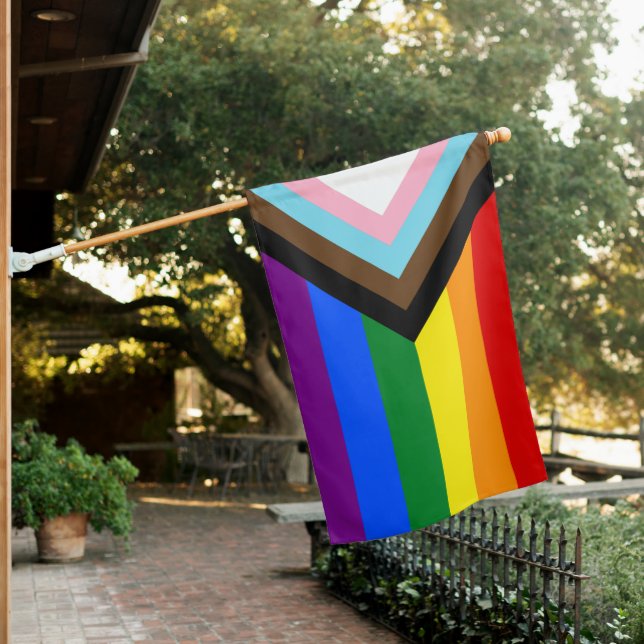 Progress Rainbow Flag & Pride parade House / LGBTQ (In SItu)
