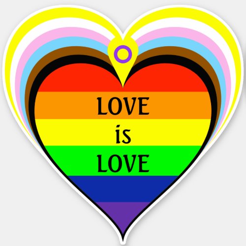 Progress Rainbow Pride Heart Sticker