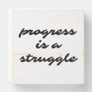 Progress Wood Box Sign