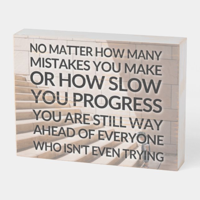 Progress Wooden Box Sign (Angled Horizontal)