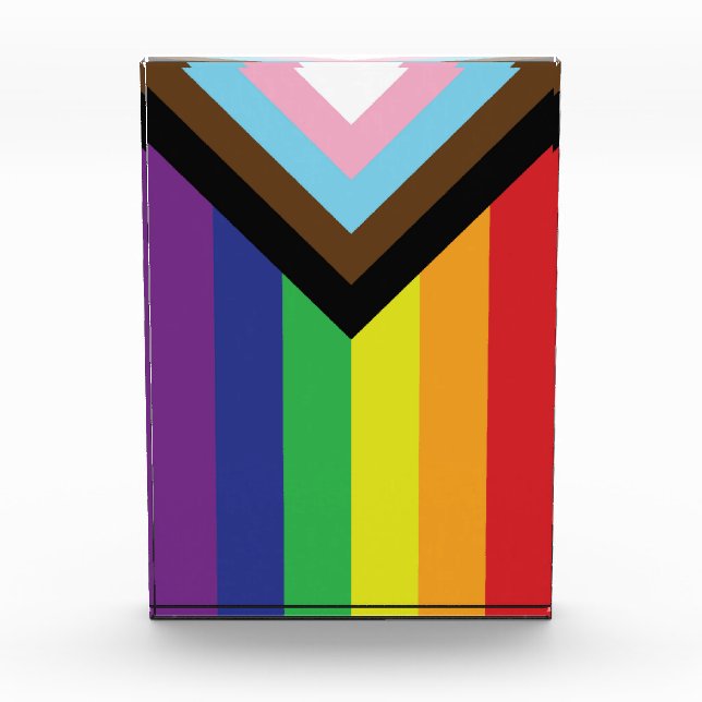 Progressive LGBTQIA Flag Acrylic Award (Front)