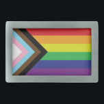 Progressive LGBTQIA Flag Belt Buckle<br><div class="desc">Color: Pewter Wear your self-expression with this custom rectangular belt buckle. Printed in full, vibrant color and finished with a UV resistant and waterproof coating, your image will display beautifully against this burnished silver belt buckle for years to come. This belt buckle arrives in a black felt bag that is...</div>