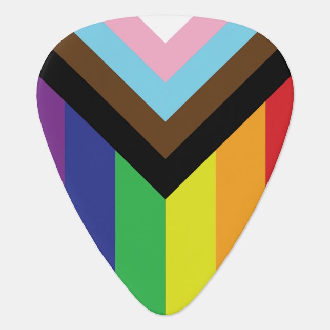 Progressive LGBTQIA Flag Guitar Pick (Front)