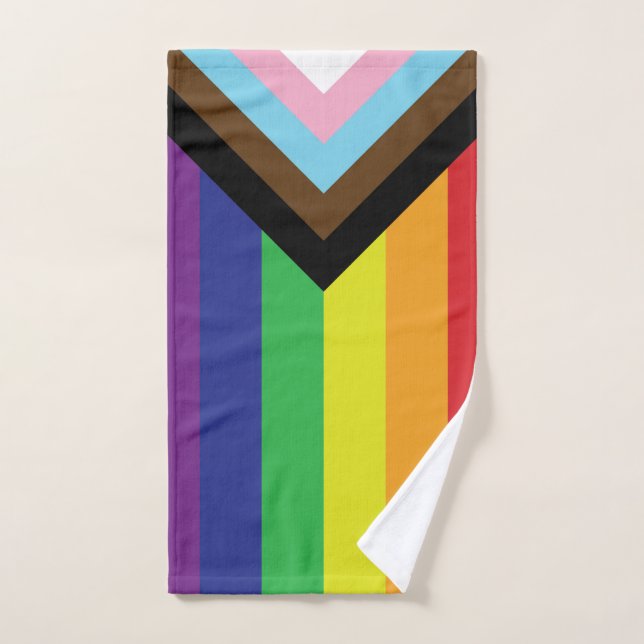 Progressive LGBTQIA Flag Hand Towel (Hand Towel)