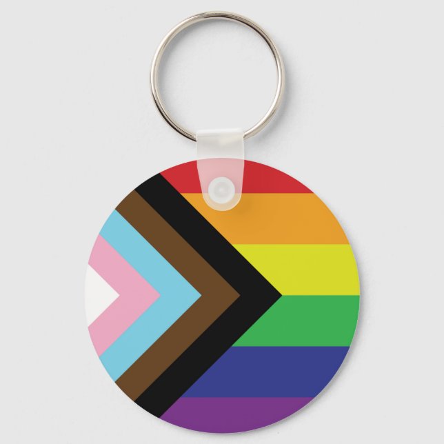 Progressive LGBTQIA Flag Keychain (Front)