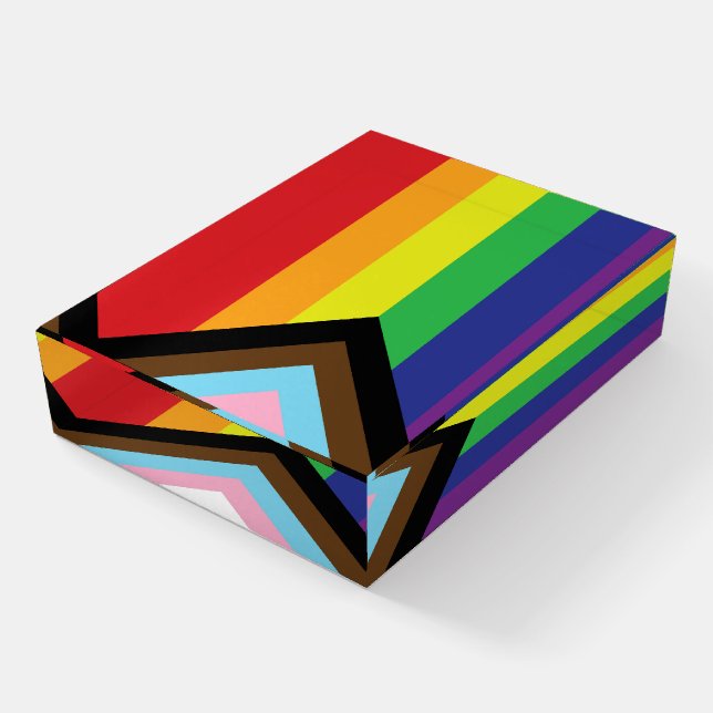 Progressive LGBTQIA Flag Paperweight (Angled)
