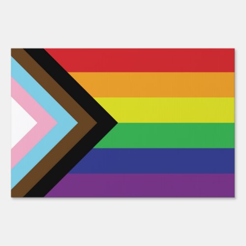 Progressive LGBTQIA Flag Sign