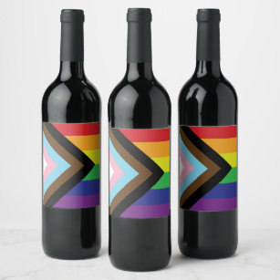 Progressive LGBTQIA Flag Wine Label